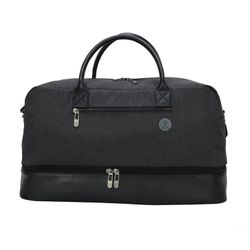 21 In Drop-Bottom Weekender Travel Duffel Bag, Charcoal