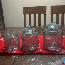 The Pioneer Woman Cassie Glass Canister 3 Pc Set, Teal