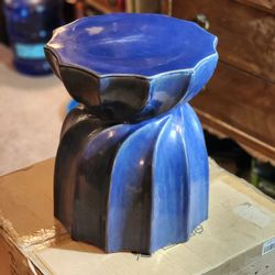 Very Rare Vintage Mid Century Glazed Earthenware Stand / Garden Side Table