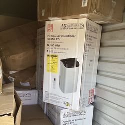 14,000 BTU Portable Air Conditioner Cools 700 Sq. Ft. with Dehumidifier and LCD Remote in White