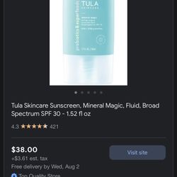 Tula Sunscreen 