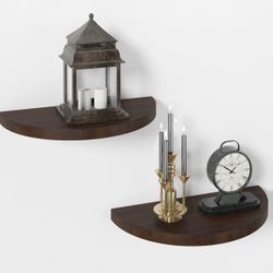 NEW Small Floating Wall Shelves Set of 2 Rustic Decor Display
