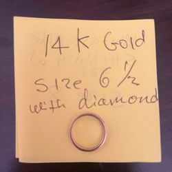 Ring 14k Gold With Diamond Stone