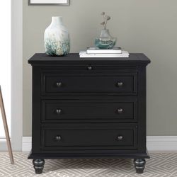 3-Drawer Storage Wood Cabinet - Black Cabinet [NEW] **** 