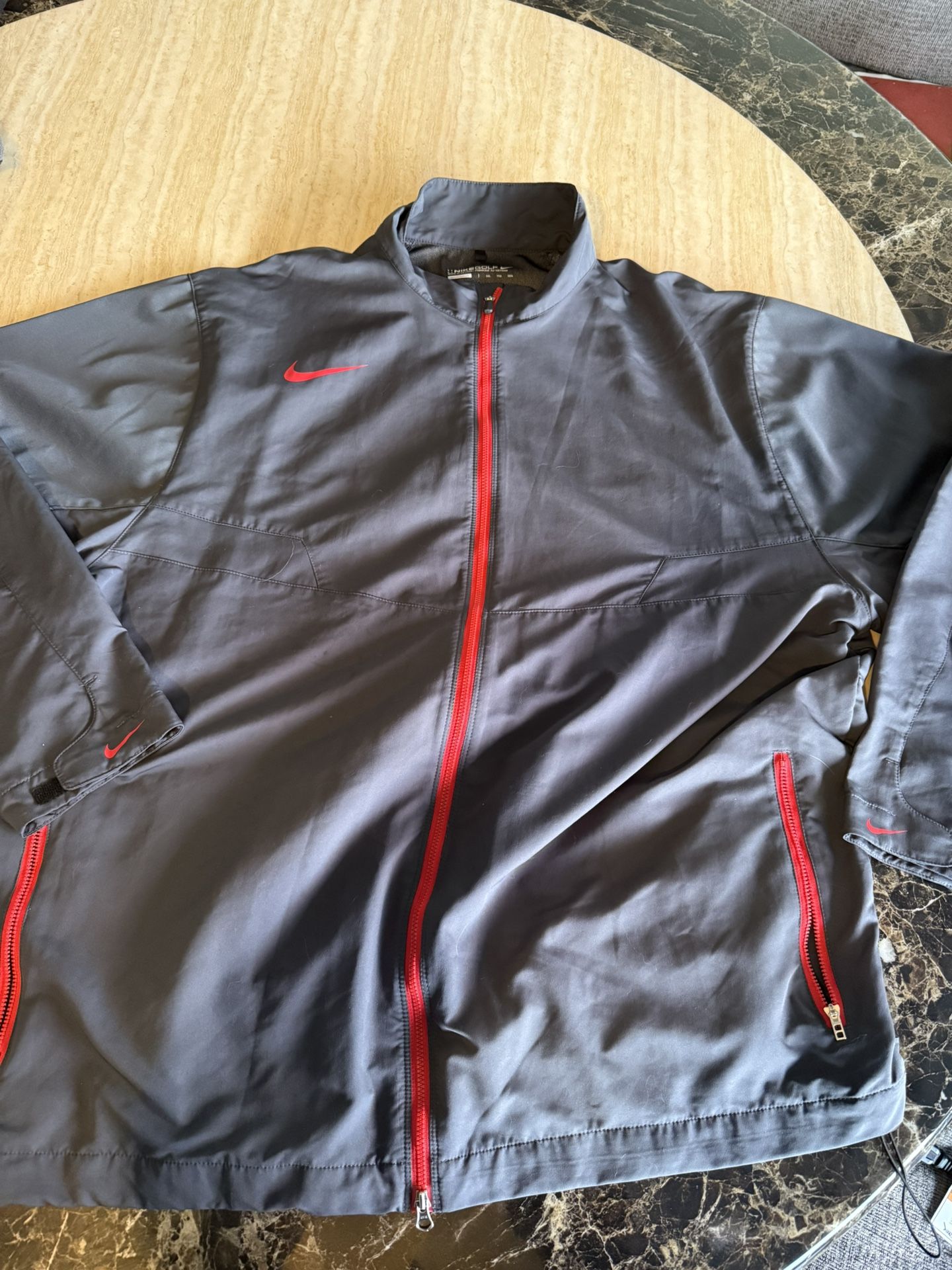 Nike Golf Windbreaker Jacket XXL – Gray with Red Zippers