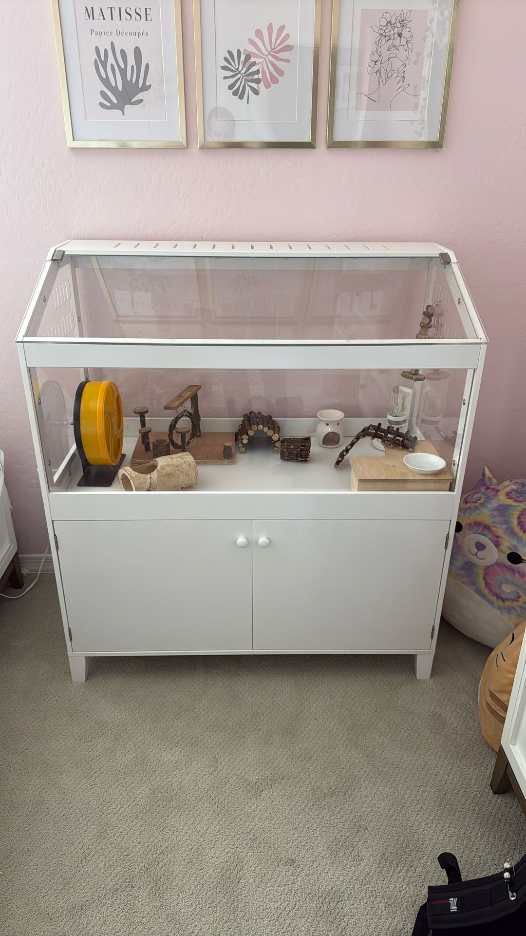 Hamster/Small Animal Cage with Bedding, Wheel, and Accessories
