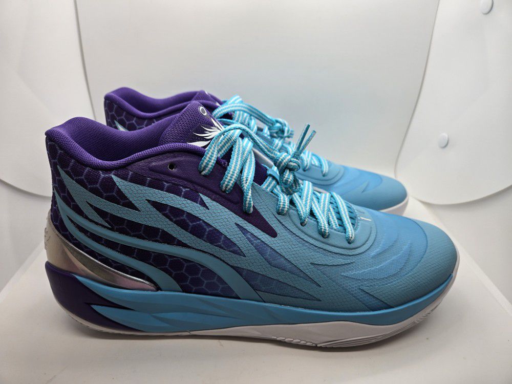 Puma MB.02 Fade Queen City Melo Basketball Shoes Mens 11.5 Blue Purple 379779-01