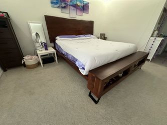 Cal King solid wood bed frame