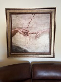 Framed Creation of Adam Art Print