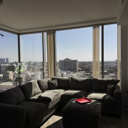 Grey sectional couch