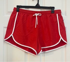 Brand new Juniors red core piped running shorts size L
