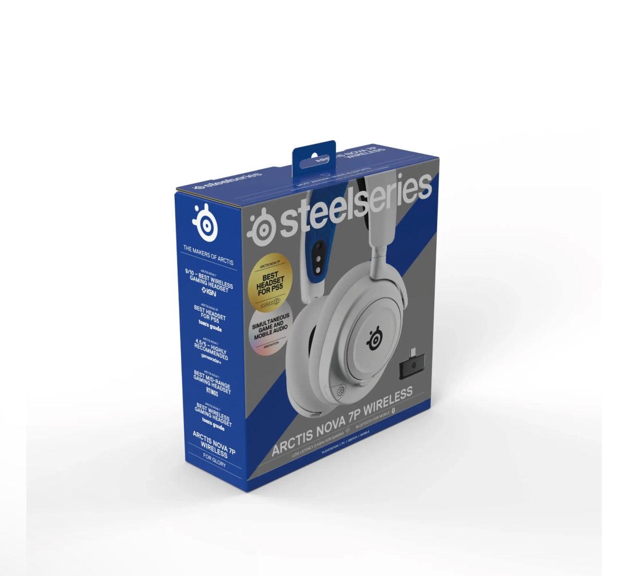 SteelSeries - Arctis Nova 7P Wireless Gaming Headset for PS5, PS4 - White
