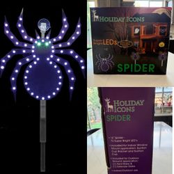 Light-Up LED Window & Yard Spider Halloween Decoration