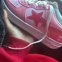 bape sta pink and white 
