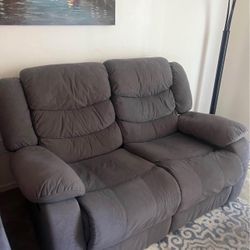 Recliner Love Seat - Grey with Upholstery Cover