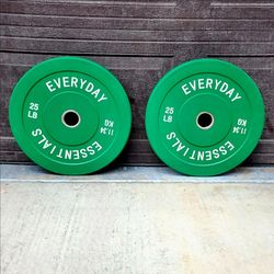 ⭐ NEW 25 LB Pair Bumper Plate Weights