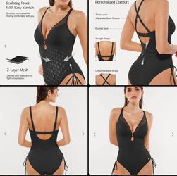 Mesh Inset Tie-Side Sculpting One-Piece Swimsuit
