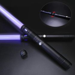 2 Pack Rechargeable Lightsabers with Connector, Metal Hilt 
