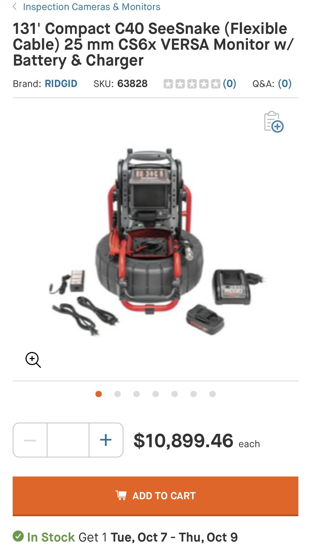 ATTN PLUMBERS!!! RIDGID SEWER CAMERA (SeeSnake Compact M40) BEST OFFER!!!