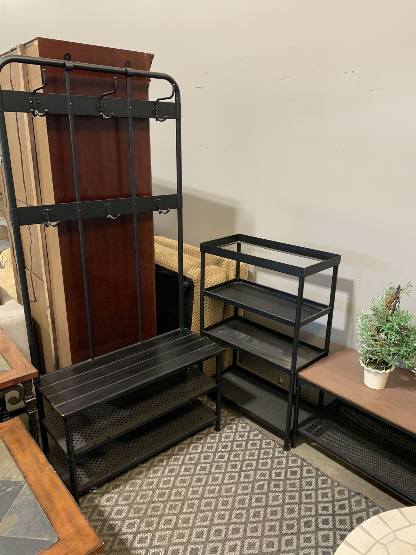 2 Piece Storage Set. Coat Rack And Storage Shelves.