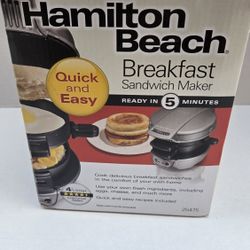 Hamilton Beach Breakfast Sandwich Maker Egg Muffin Maker Kitchen Appliance