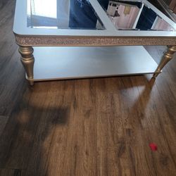 Silver Rinestone  Mirror Table 