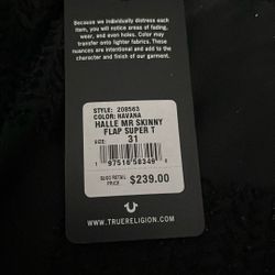 True Religion Jeans, Size 31, In The Color Havana (NEVER WORN)