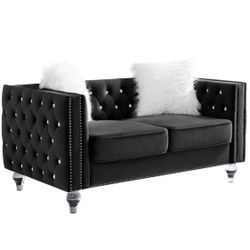 Velvet Love Seat Sofa 59 Inch 