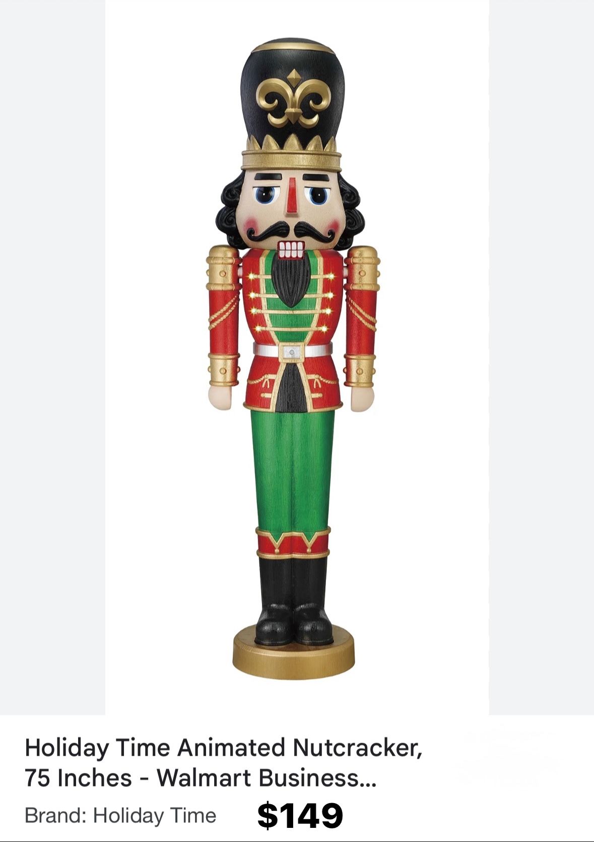 Holiday Time Animated Nutcracker, 75 Inches