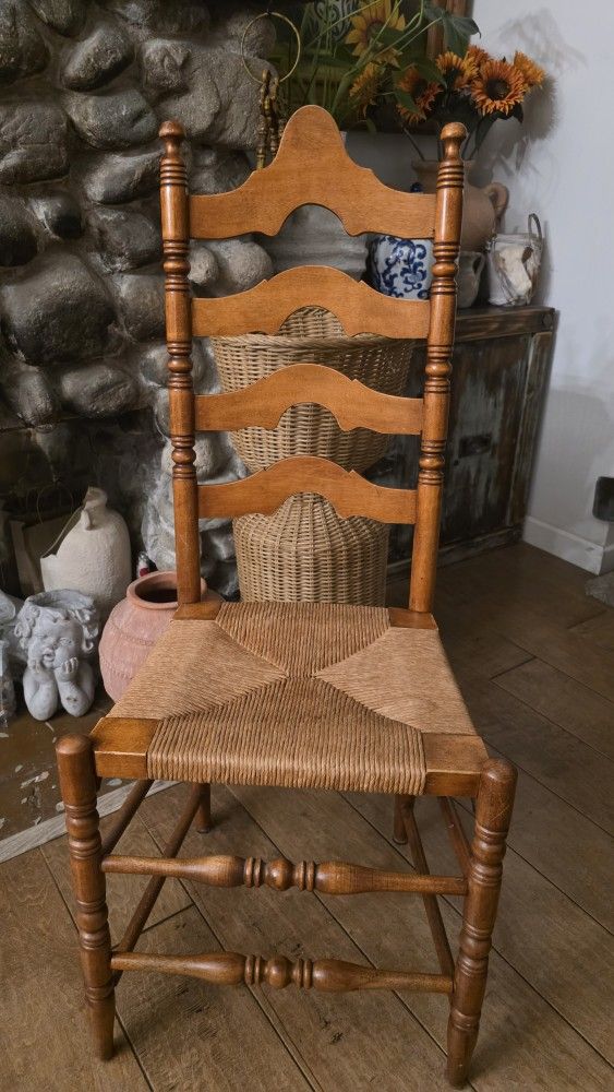 Vintage French Ladder Chairs Set Of 5 