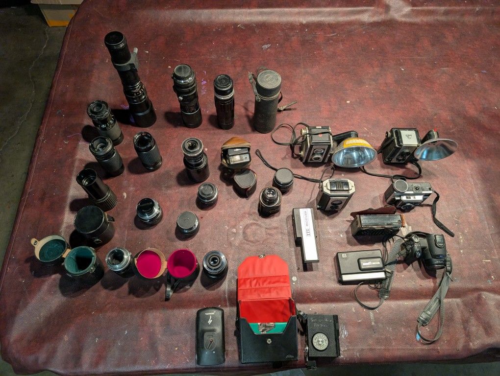 Lot Of Vintage Cameras & Lens