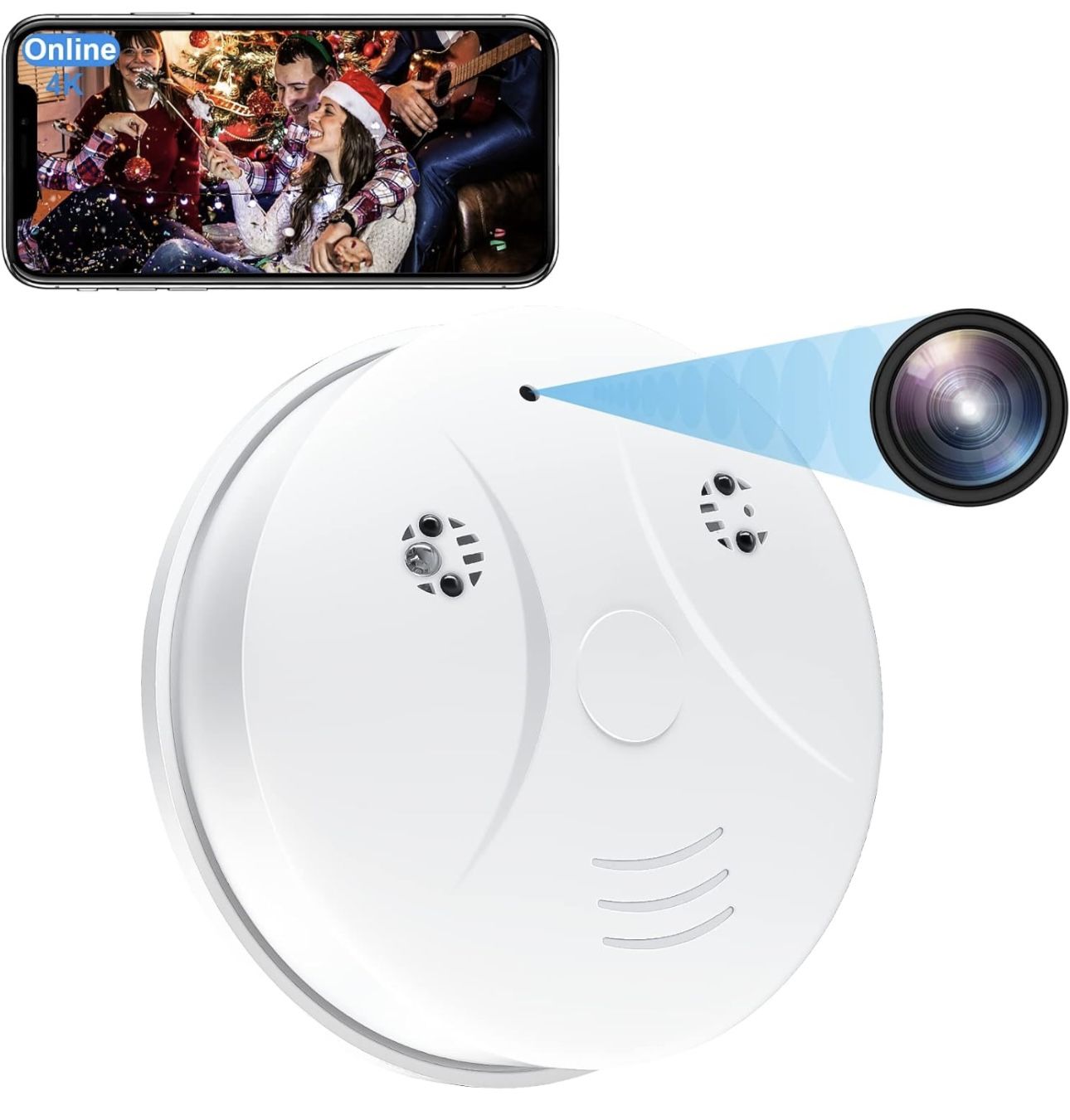 Hidden Camera Smoke Detector WiFi Spy Camera Hidden Cameras HD 1080P Wireless Small Camera with Night Vision and Motion Detection Spy Cameras for Home