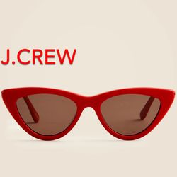 🌞(NEW) WOMEN’S J.CREW PERSIAN RED BUNGALOW CAT-EYE SUNGLASSES - SIZE: OS (ONE SIZE) (MSRP: $89.50)🌞