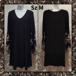 WOMENS EMBROIDERED GYPSY SLEEVE DRESS SIZE M