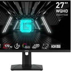 Price Firm. MSI G274QPF, 27" Gaming Monitor, 2560 x 1440 (2K WQHD),Rapid IPS, 1ms, 170Hz, G-Sync, HDR 400, USB-C, HDMI, DP