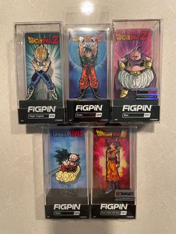 Dragonball DBZ FiGPiN Set *MINT* Majin Vegeta Goku SSG Super Saiyan Buu Kakarot Exclusive LE2000 GameStop Target Diamond Glitter Chase Anime