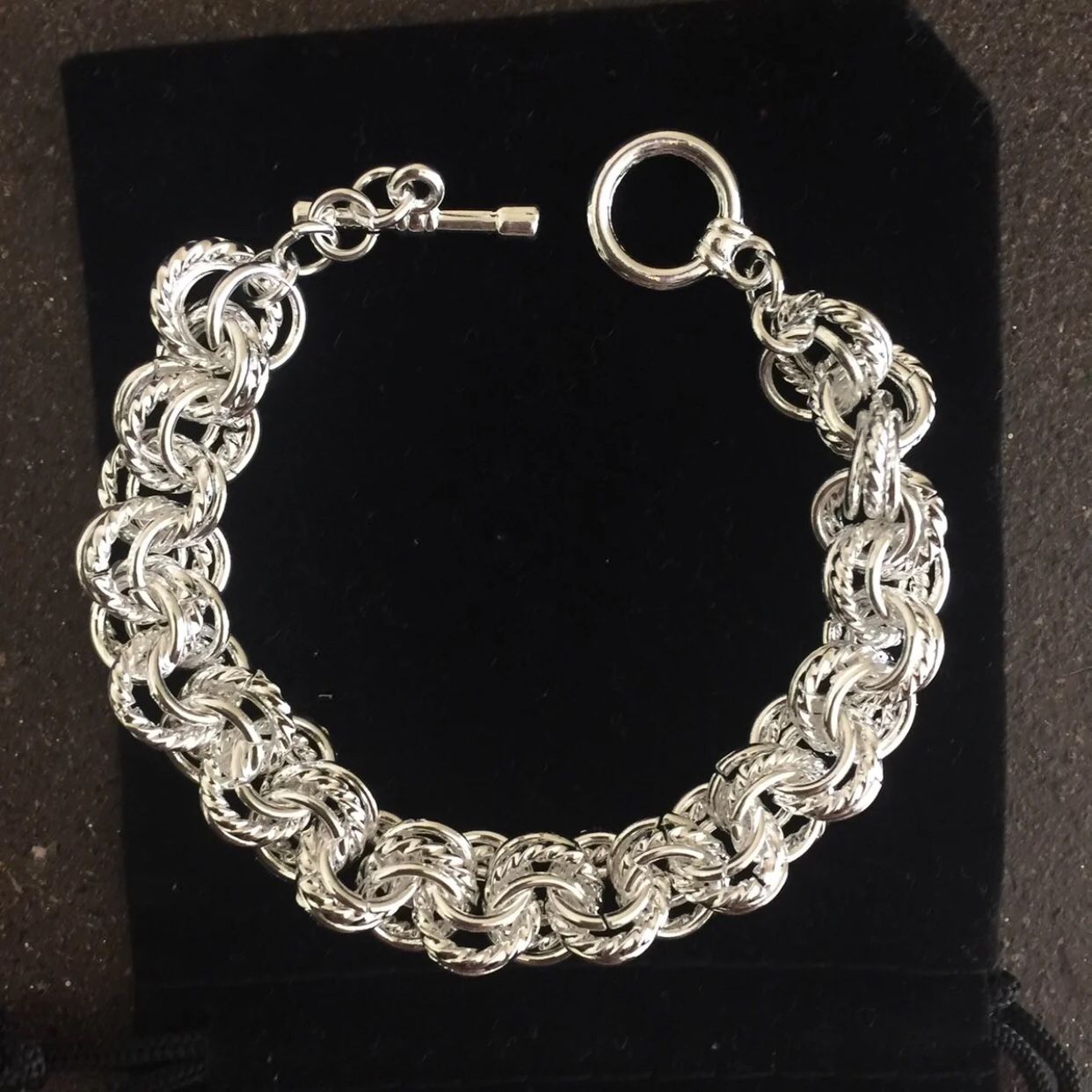 Sterling silver plated heavy chain bracelet