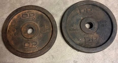 2 DP 1-Inch 13.2 LB Steel Plates Workout/Weight Lifting
