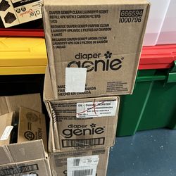Diaper Genie Clean Laundry Scent Round Refill 4-pack, 1080-count, Plus 2 Carbon Filters