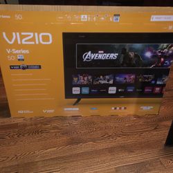 Vizo 50 Inch Smart Flat Screen Tv,  Includes Cable And Both Leg Stands