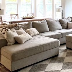 3 Piece Sectional Couch With Ottoman