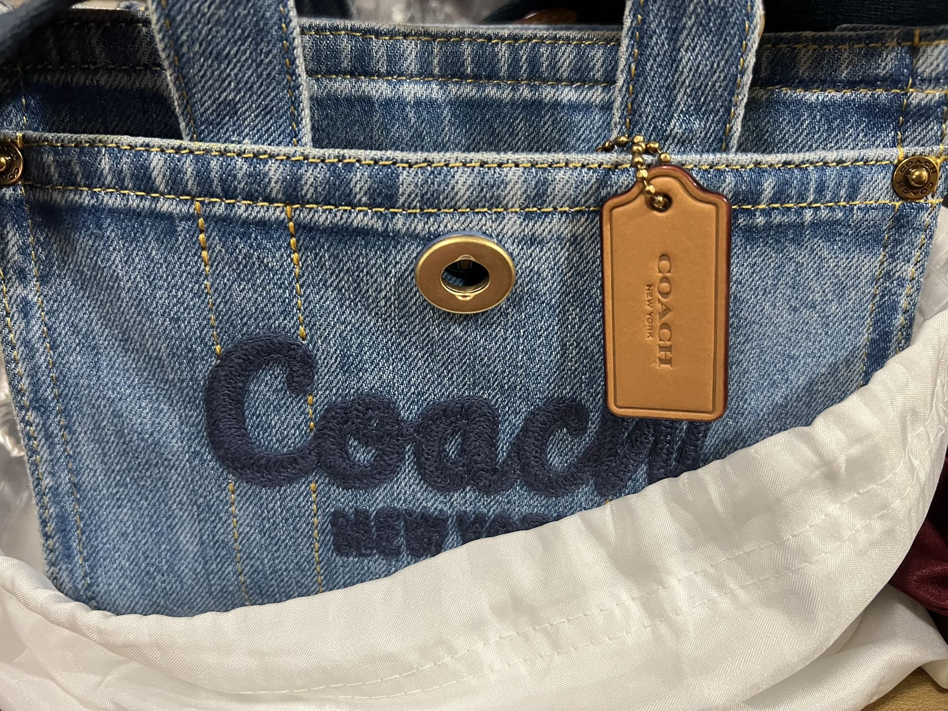 Coach Small Tote Bag Denim