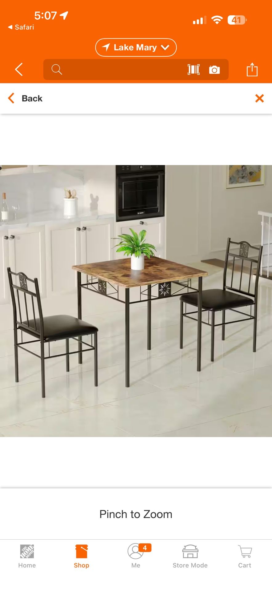 3-Piece Dining Set Modern Dining Table Set