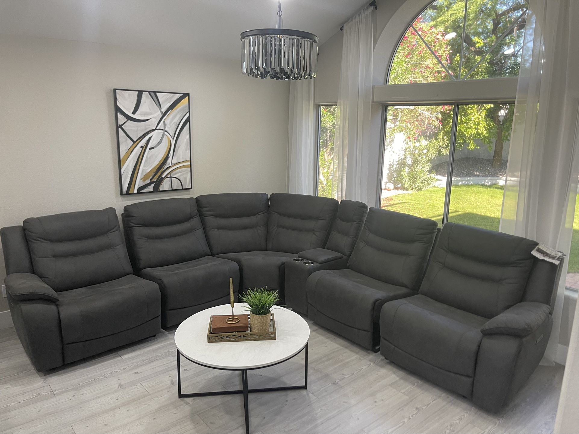 Kelsee Fabric Power Reclining Sectional with Power Headrests