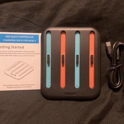Charging Base Rack for Controllers Simultaneous 4 Device Charging Intelligent Current Distribution and Gradient Lighting LED Indicators Charging Dock