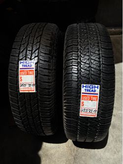 Single used tires 255/75/17 each $70