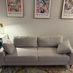 Cozy Off-white Linen Sofa