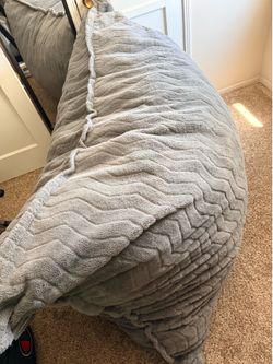 Jumbo 3-in-1 Convertible Bean Bag Floor Lounger – Super Soft – Excellent Condition