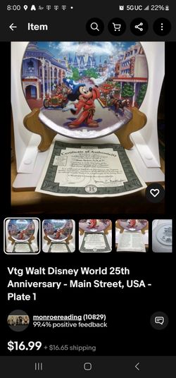 Vintage Walt Disney 25 Plate