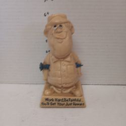 Vintage 70's Work Hard Be Faithful You'll Get Your just Rewards Statue